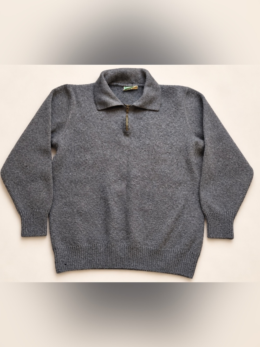 Vintage Norwear Wool Quarter Zip Sweater Made in New Zealand Size L